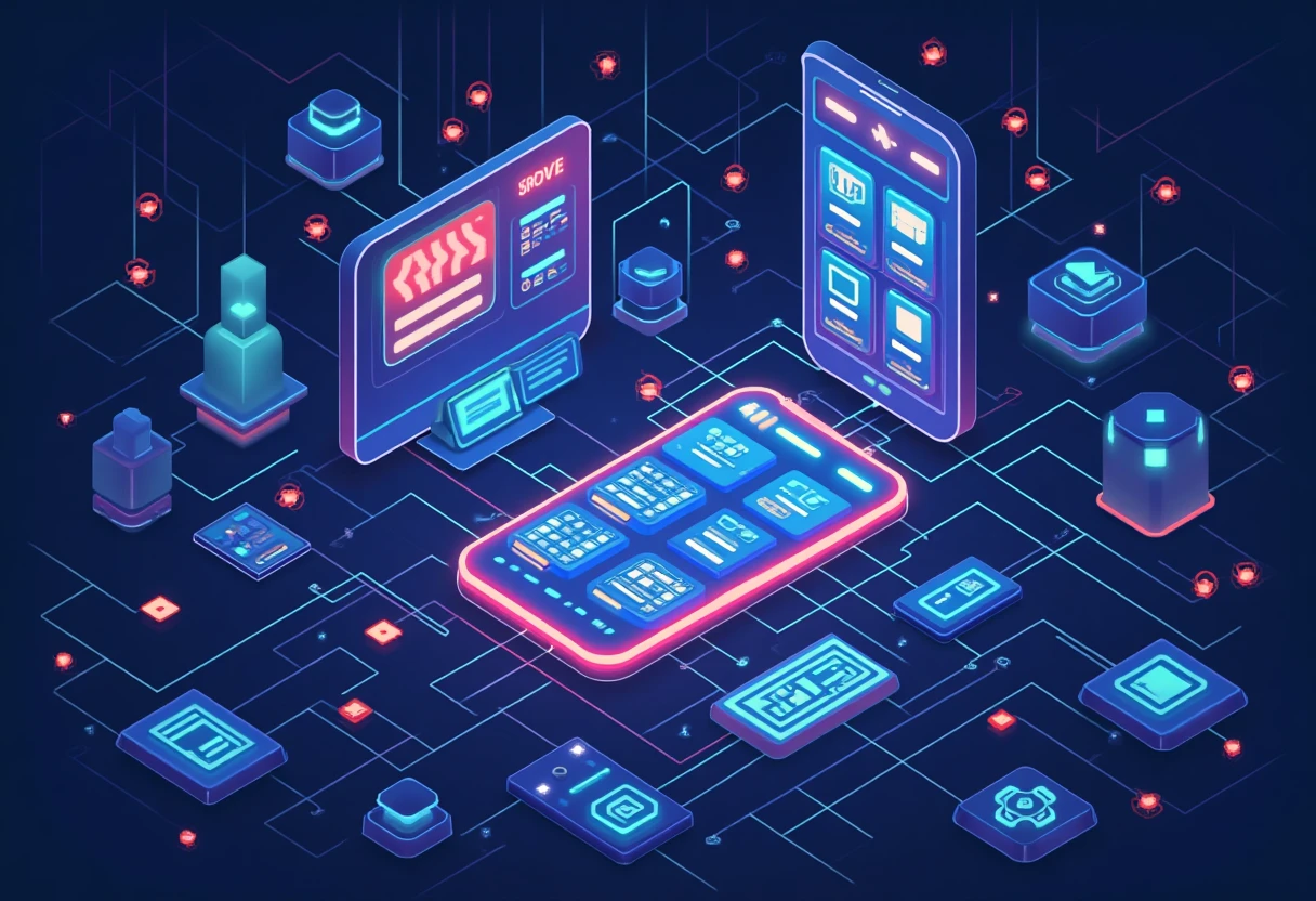 App di giochi di strategia con accenti neon