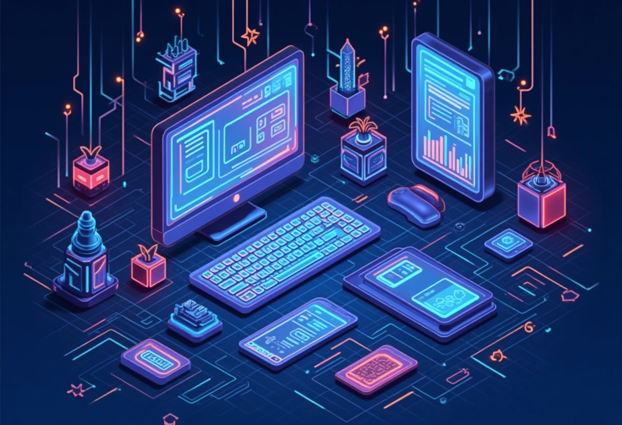 Giochi di strategia avanzata con accenti neon