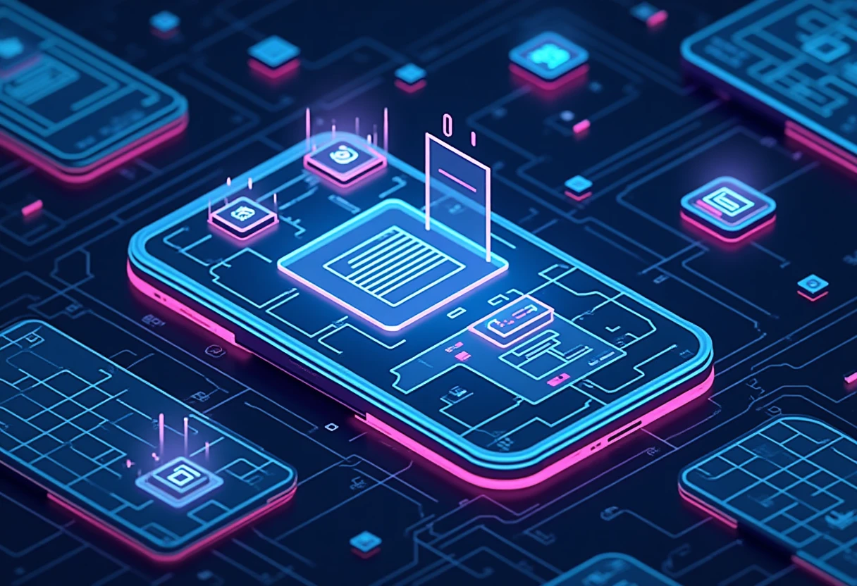 Neon gaming app icons