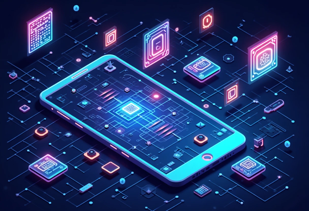 Colorful abstract app grid